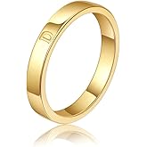 WFYOU 18K Gold Filled Initial Rings for Women that Don't Tarnish Dainty Gold Initial Ring Alphabet Letter Rings Wedding Bands Stackable Thin Thumb Pinky Finger Rings Gold Jewelry Gifts for Women
