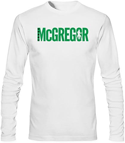 XIXU Conor McGregor UFC 194 Lettering Men Long Sleeve Custom T Shirt white L