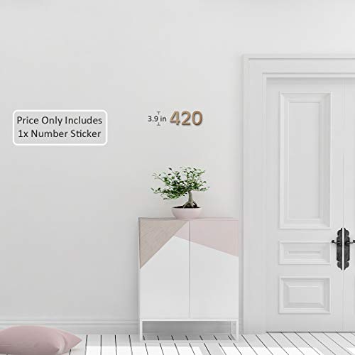 4 Inch Self Adhesive Stainless Steel Metal House Address Number 2 Sticker for Home Door - Bronze by CANDIKO