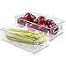 mDesign Storage Bin (2 Pack) - Strong Clear Plastic Fridge Organizer - BPA Free Vegetable Tray - Clear