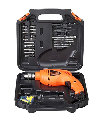 BLACK+DECKER HD400K50 550W 10mm Drill Kit with 50 Accessories Kitbox for Home and Professional Use