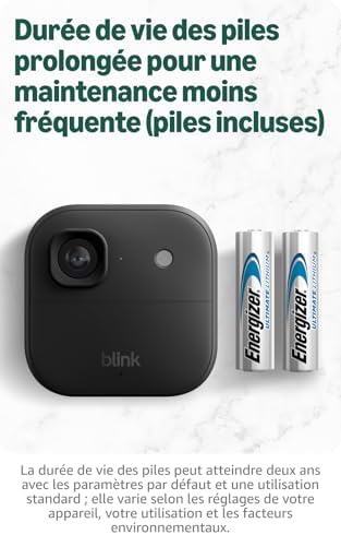 Caméra extérieure 2K+ Blink (nouvelle génération) — Caméra de surveillance connectée sans fil, résolution vidéo 2K, audio amélioré, module de synchronisation de base inclus — système de 1 caméra, noir