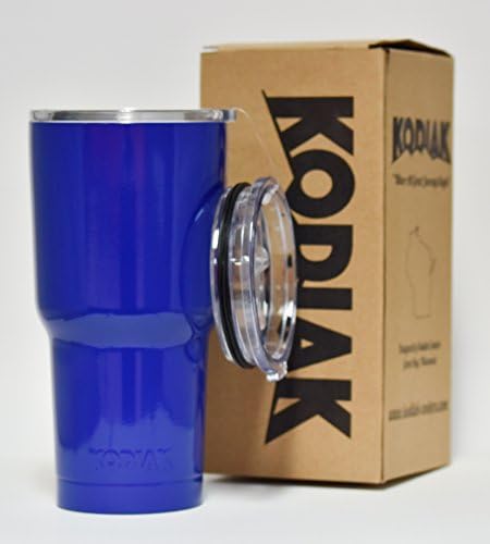 Kodiak Coolers Vacuum Insulated Tumbler Two Lids - Stainless Steel Double Wall - Thermal Coffee Travel Cup Rambler Mug Thermos – Compare to Yeti &amp; Rtic - Hold Ice Over 24 Hour (Royal Blue, 30 oz)