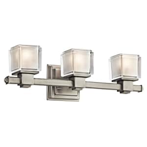 Kichler Lighting 45143NI 3 Light Rocklin Bathroom Light, Brushed Nickel Vanity Lighting Kichler Lighting 45143NI 3 Light Rocklin Bathroom Light, Brushed Nickel Vanity Lighting