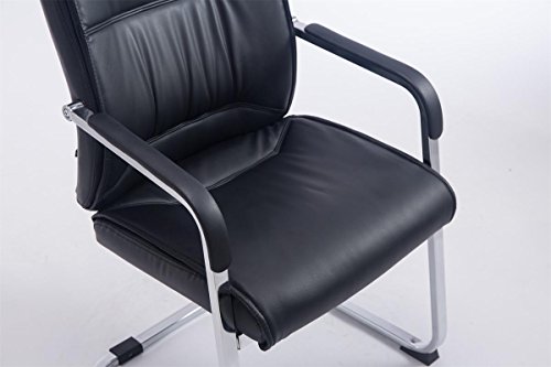 CLP-Sedia-Cantilever-XXL-con-braccioli-Anubis-Sedia-Visitatore-in-Similpelle-Sedia-a-Slitta-con-capacit-di-Carico-Fino-a-260-kg-Sedia-a-Sbalzo-Imbottita-per-Sale-dattesa-Nero