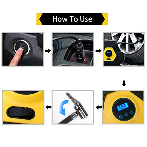 NOOX Portable Tire Inflator Air Compressor Tire Pump 12v for Car Semi Truck Bicycle Water Pool Toys Balls and Other Inflatables - G25