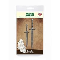 Katy Sue Swords Silicone Mold for Cake Decorating, Crafts, Cupcakes, Sugarcraft, Cookies, Candies, Cards and Clay, Food Safe Approved, Made in The UK