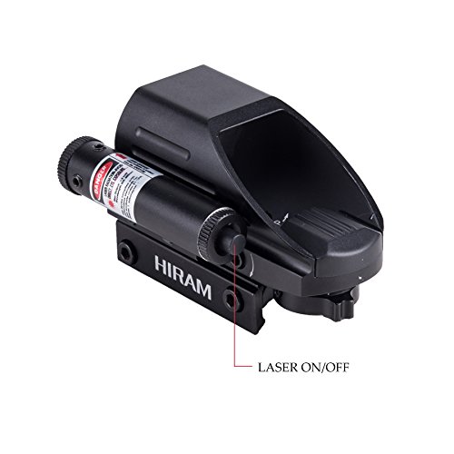 Hiram 1x22x33 Holographic Reflex Scope Sight with 4 Reticles Red and Green Dot with Red Laser - Thumbnail 2