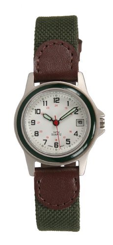 Women's Silver-Tone Hunter Green Military Style Watch # 6659SX Women's Silver-Tone Hunter Green Military Style Watch # 6659SX