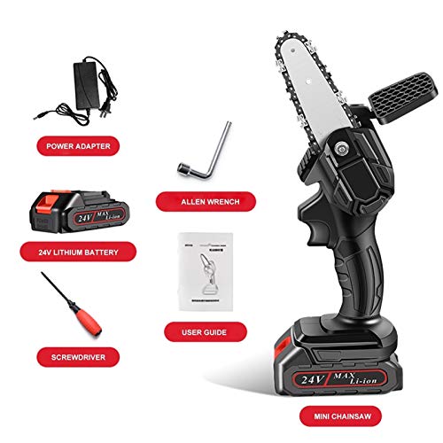 KJGHJ Kettensäge-Handheld Wiederaufladbar Angetriebene Kettensäge Elektrische Protable-Kettensäge-Holzschneider… – Bild 7