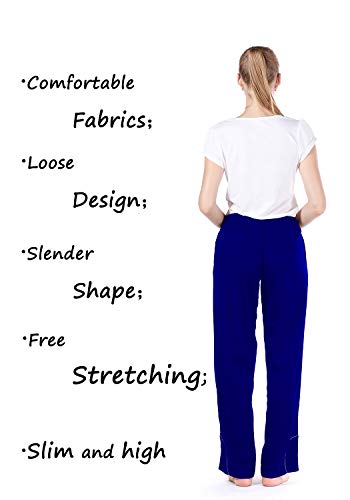 cenfor Women's Training Sweatpants Multifunctional Petite Workout Running Pants Yoga Hiking Baggy Jogging Pants Navy Blue Size Medium