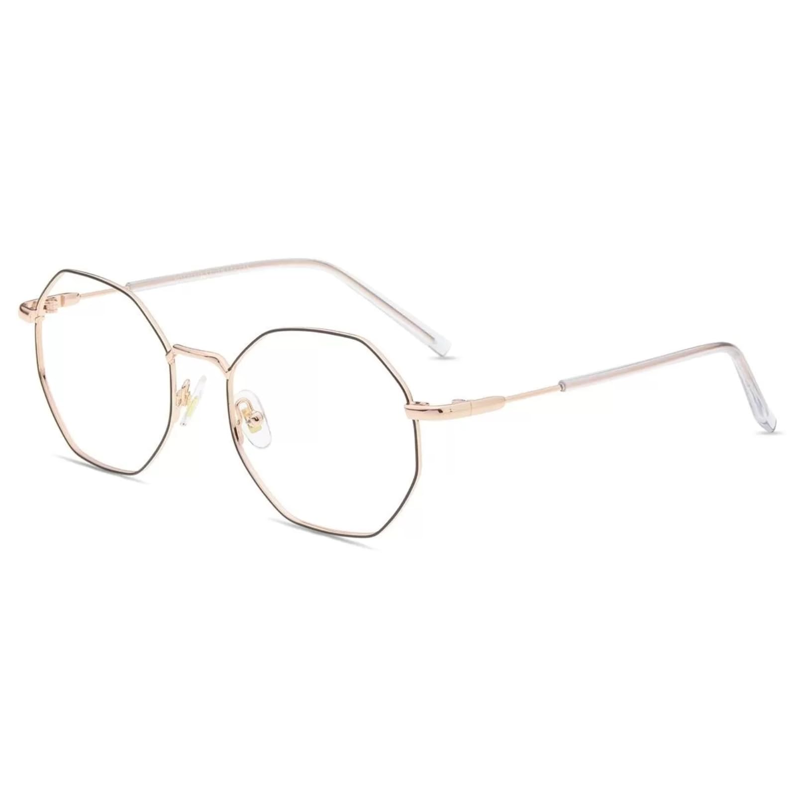 Firmoo Blue Light Blocking Glasses Women Computer Gaming Glasses for Men Relief Headache Eyestrain/Cut UV400 Glare, Vintage Lightweight Irregular Eyewear Non Prescription Glasses