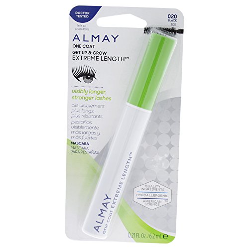 Almay one coat get up & grow mascara, black, 0.21 fl oz