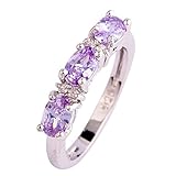 Psiroy Women's 925 Sterling Silver 1.5cttw Created Pink Topaz Filled 3 Stone Ring