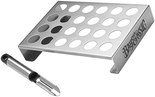 Stuffed Jalapenos Poppers Grilling Tray Pan Bundle. Includes Jalepenos Peppers Holder Rack For Oven And Corer / Seeder Jalapeño Tool Knife.