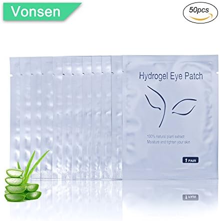 50 Pairs Set Under Eye Pads, Comfy and Cool Under Eye Patches Gel Pad for Eyelash Extensions Eye Mask Beauty Tool (Silver)