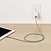 Amazon Basics Double Nylon Braided USB-A Cable with Lightning Connector, Premium Collection, MFi Certified Apple iPhone Charger, 3 Foot, Dark Grey