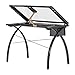 SD STUDIO DESIGNS Futura Crafting, Drafting, Drawing Table with Adjustable Top, Black and Clear Glass,43.25