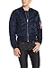 Alpha Industries MA-1 Slim Fit Bomber Flight Jacket - Fighter Pilot Flight Jacket - Replica Blue, S
