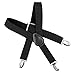 Livingston Suspenders for Kids Elastic Y-Back Strong Clips Braces, Black, 22 inches