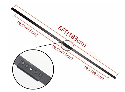 image for Mrhardware 6 FT Black Steel Slide Sliding Barn Door Hardware Track Rai