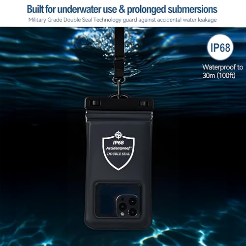 AiRunTech Floating Waterproof Phone Pouch,Waterproof Phone Case with Lanyard Protector for iPhone 16 15 14 13 12 Pro Max,Waterproof Cellphone Bag Beach Cruise Ship Essentials Vacation Accessories