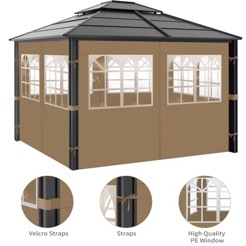 Aonear Gazebo Privacy Curtains 10x12 with PVC Windows Review: Universal Replacement Side Walls image 14