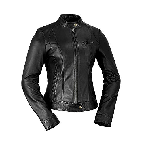 Whet Blu Women’s Classic Scooter Style Leather Jacket Scooter Shop