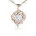 Opal Necklace Best Gift Her, Rose Gold Plated Heart Shape Pendant Necklace Women