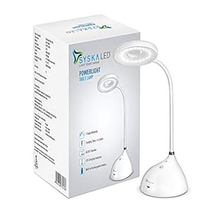 SYSKA SSK-TL-8605L POWERLIGHT 10W LED Table lamp with 3 Stage Dimming Light(White,Pack of 1)
