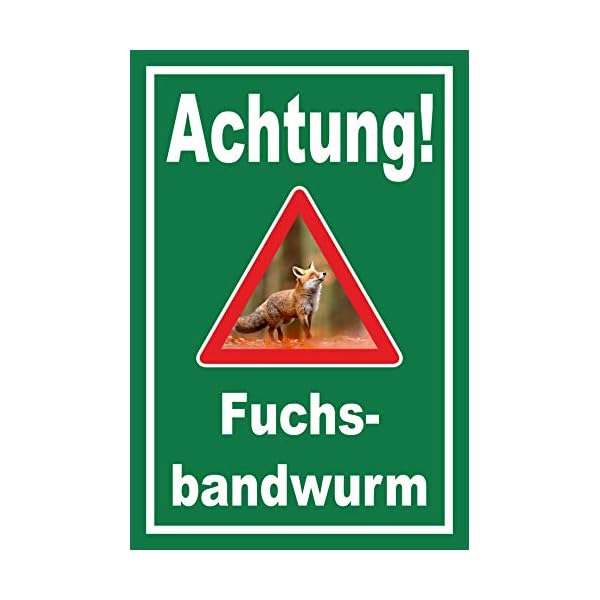 Melis-Folienwerkstatt Schild Fuchs-bandwurm - 30x20cm - 3mm Aluverbund â 20 VAR S00359-190-E