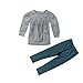Sagton Toddler Kids Girls Outfit Clothes Warm Long Sleeve T-Shirt +Long Pants 1Set (2T) Gray