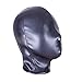 Adult Sex Toy Leather Costume Restraint Mask Hood All Closed Mouth Gag Headgear Harness Hood Fetish Bondage Head Mask (Head < 58cm, Black)thumb 2