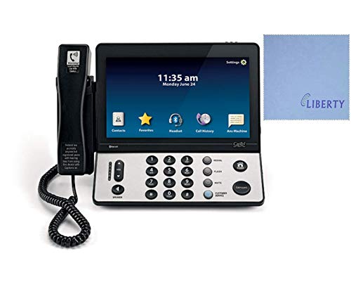 Hamilton CapTel 2400i Captioned Telephone Large Touch-Screen Captioned Telephone with 40dB Amplification Includes Liberty Health Supply Microfiber Screen Cloth