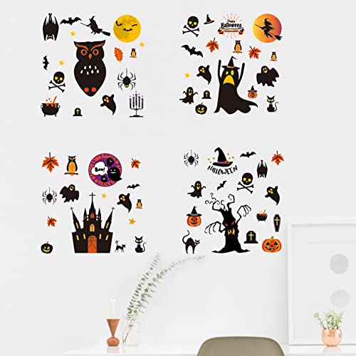 Halloween Decorations Window Clings Decals Wall Decor Kids Cute Indoor Sticker 117 PCS