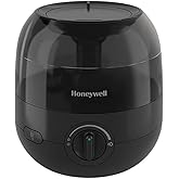 Honeywell HUL525BC Mini Mist™ Ultrasonic Cool Mist Humidifier, Black, with Essential Oil Tray, Variable Output Control, Auto 