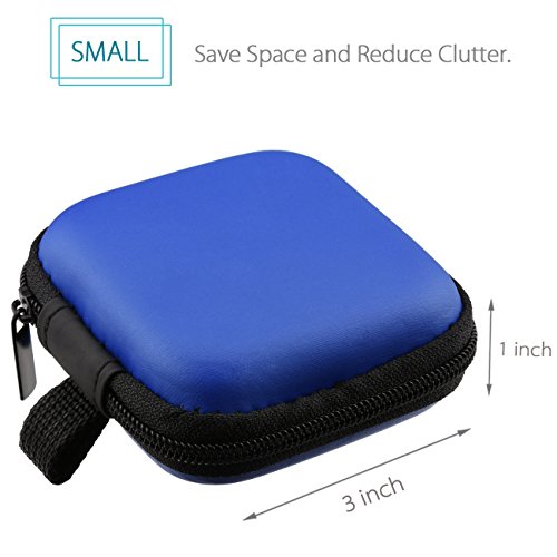 Meuxan 6-Pack 6 Color Earbud Case Earphone Storage Pouch with Carabiner for USB Cable Flash Drive and More