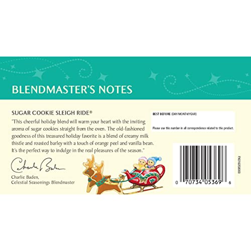 Celestial Seasonings Herbal Tea, Sugar Cookie Sleigh Ride, 18 Count