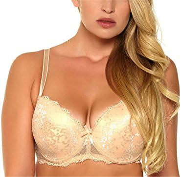 Baiscar Raiberm New Women Bra Push Up Very Big Size Underwire 3/4 Cup Black Sexy Lace Bra 30-46 Khaki 34F