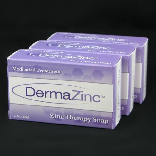 DermaZinc Zinc Therapy Soap 106g bar - 3 Pack by Dermalogix Partners, Inc.