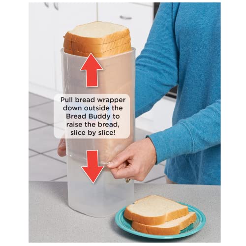 Buddeez Bread Buddy Bread Box Fresh Bread Storage Container, Plastic