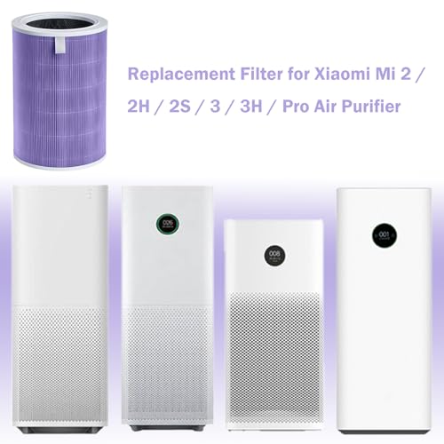 DAODEFUL 3 in 1 HEPA+Carbon Replacement Filter Compatible with Xiaomi Mi 3C/3H/3/2C/2H/2S/Pro Air Purifier H13 True HEPA and Activated Carbon Replacement Filter - 1 Pack