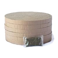 Happy Pet Ideas 6 Pack Round Durable Cardboard Cat Scratcher Replacement Pads Reversible Refills with Catnip, 10.25 inches x .75 inch