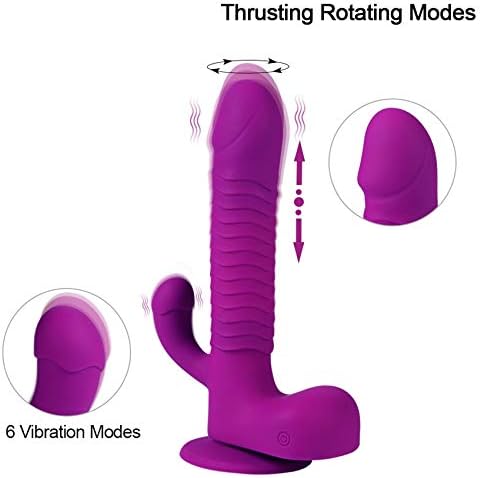Novel Toy Women Gift with 6 Powerful Vibration Modes and Strong Suction Cup Rechargeable Waterproof Wireless Remote Control - Purple