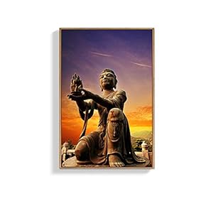 Framed Canvas Wall Art for Living Room, Bedroom Buddha Canvas Prints for Home Decoration Ready to Hanging - 16x24 inches