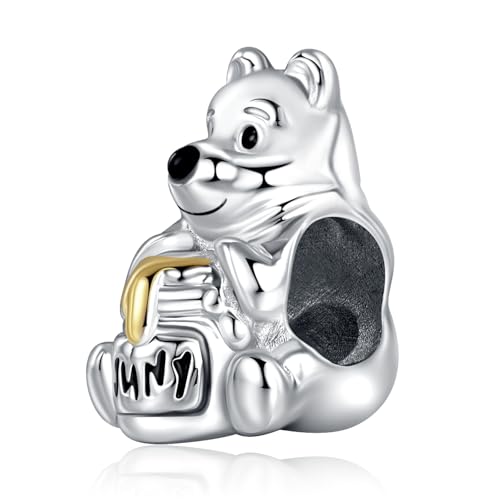 HAEPIAR S925 breloque en argent pour bracelet collier à breloques pampille 100th Bear pour femmes filles cadeaux d'anniversaire