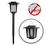POPUD Solar Powered Bug Zapper Light, Kpest Solar Mosquito Killer Insect Killer Indoor Outdoor Fly Pest Trap Lamp Portable Garden Lawn Light For Residential, Commercial and Industrial Use (black1)