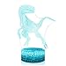 3D Illusion Velociraptor Dinosaur Night Lamp, 7 Color Change, Touch White Crack Base