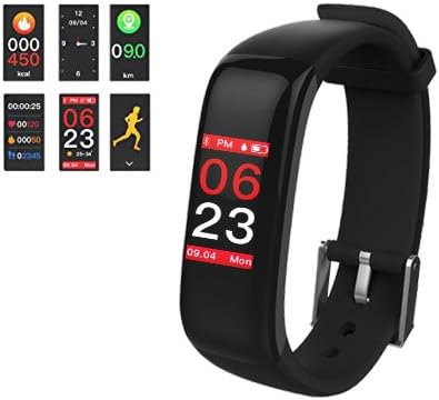 Fitness Watch HD Color Screen IP67 Waterproof Bluetooth Fitness Tracker Blood Pressure Watch With Heart Rate Monitor/Pedometer/Sports Data/Sleep Tracker P1 Plus Built-in GPS Tibang Fitness (Black)