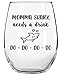 Momstir Momma Shark Needs a Drink Do Do Do Do - Funny Stemless Wine Glass for Mom, Sisters, Grandmas & Friends - Novelty Glass with Sayings - Perfect Mother's Day or Birthday Gift - 15oz Wine Glass